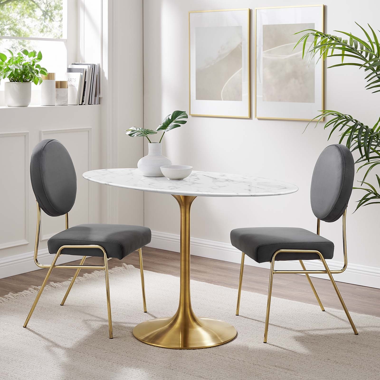 48" Oval Artificial Marble Dining Table - On Sale - Bed Bath & Beyond ...
